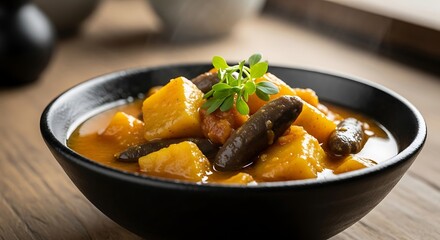 Sweet Potato and Meat Curry Dish.