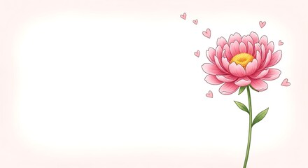 Fototapeta premium Pink Flower Illustration Background.