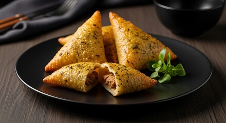 Triangle Meat Pastry Appetizer.