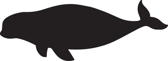 Obraz premium vector illustration of a silhouette of a fish in the white background.