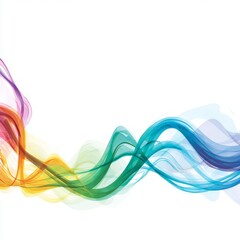 Vibrant rainbow colors on a flowing ribbon banner evoke a sense of joy and creativity, creating a dynamic and colorful visual effect with smooth curves and layers that add depth and movement