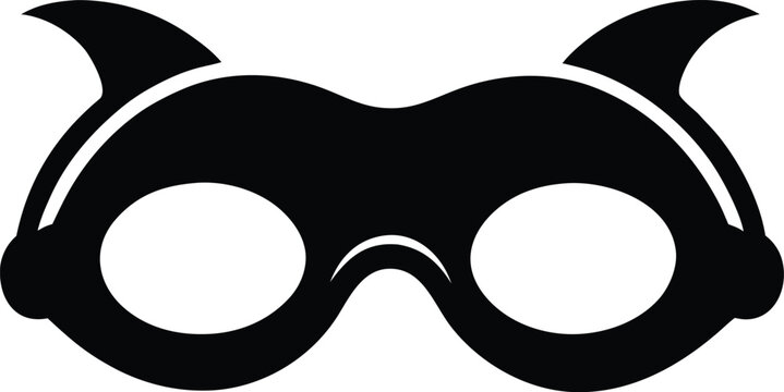Devil, masquerade, party, mask, icon, black, silhouette, vector