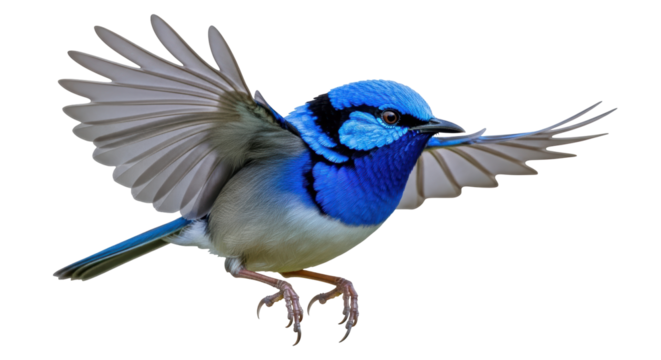 Isolated Superb Fairy-Wren Bird
