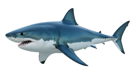 Isolated Great White Shark