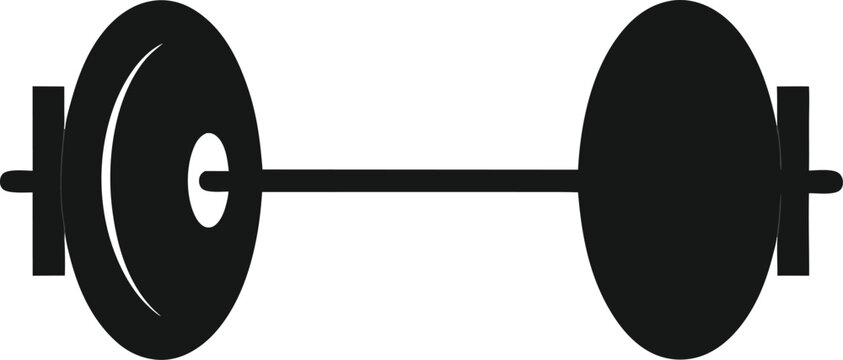 Black dumbbell, fitness equipment, weightlifting icon, gym symbol, exercise tool