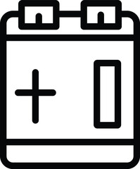 battery or calendar icon. editable stroke.