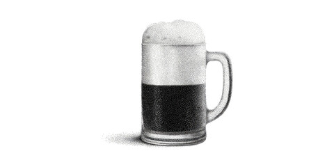 Pointillism Style Beer Mug Illustration. Artistic Representation Of Beer And Brewing Culture Isolated On Transparent Background