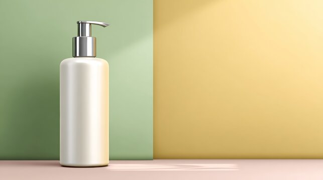 The image of a skincare bottle on an isolated background with copyspace embodies the idea of a beauty skin solution that brings hope for radiant beauty and a cleansing path to inner renewal