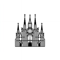 Obraz premium gothic cathedral church silhouette religious architecture spires black icon
