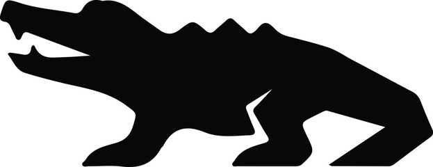 Illustrator Vector Alligator reptile predator animal wildlife nature drawing silhouette