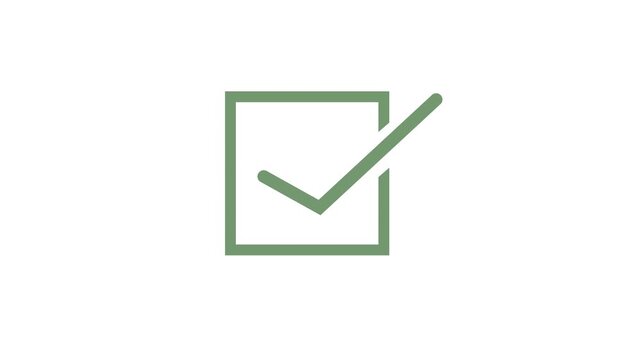 White background green checkmark animation and double check icon. Tick ​​yes. Correct check mark symbol. tick mark, done, complete and success animated. Technology check mark icon