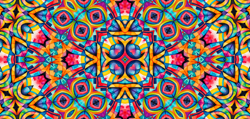 Bright multicolor background with abstract kaleidoscopic pattern