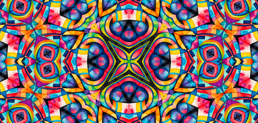 Bright multicolor background with abstract kaleidoscopic pattern