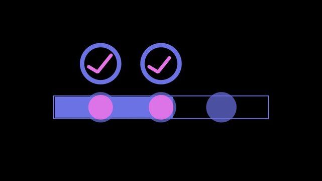 Animated Survey Progress Bar, Questionnaire Motion Graphic, Standardization and Certification Icon, QA Process Steps Visualization