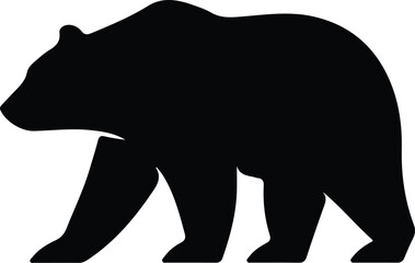 Illustrator Vector Big grizzly bear walking vector illustration silhouette