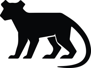 Illustrator Vector Cat wild walking side view domestic silhouette