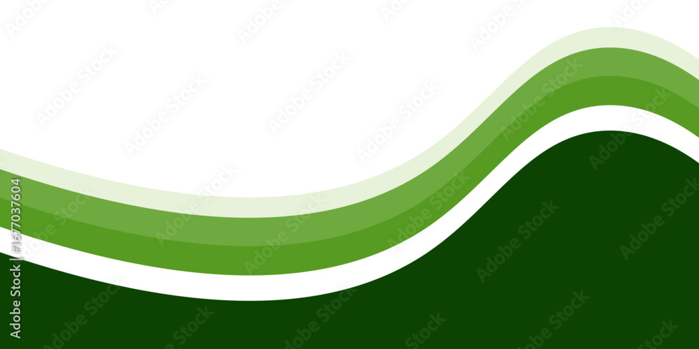 Poster abstract green wave background, vector green line background curve element with white space for text