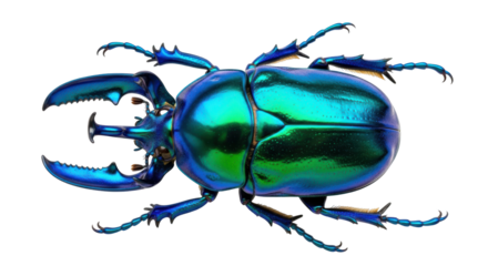 Isolated Iridescent Jewel Beetle