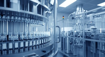 Modern Automated Beverage Bottling Plant.