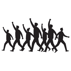 Silhouette protest vector illustration on a white background