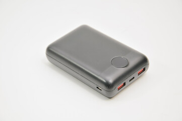 black powerbank on white background