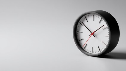 Simple black wall clock on white background