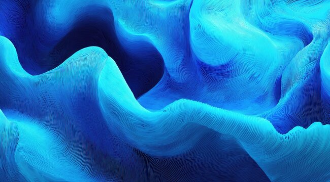 Abstract blue fluid forms.  Flowing, textured, vibrant - Powered by Adobe