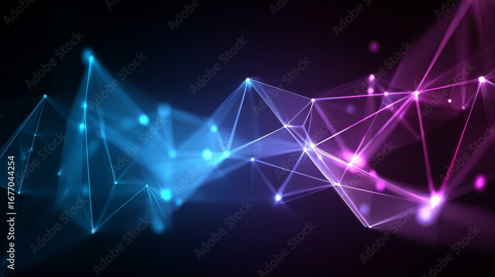 Poster blue particle technology serves as the backdrop for an abstract kv main visual business ppt backgrou