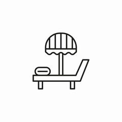 beach lounge chair icon sign vector