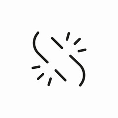 broken parts separated icon sign vector