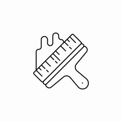 brush with paint drips icon sign vector