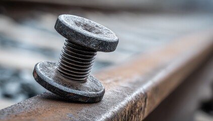 Close-up of a dark metal bolt/stud