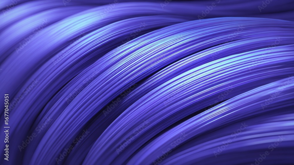 Poster glowing fiber optic cables are rendered in 3d as an abstract bundle with flowing lines of technologi