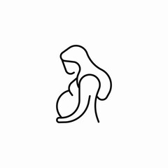pregnant woman holding icon sign vector