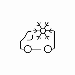 refrigerated delivery truck icon sign vector