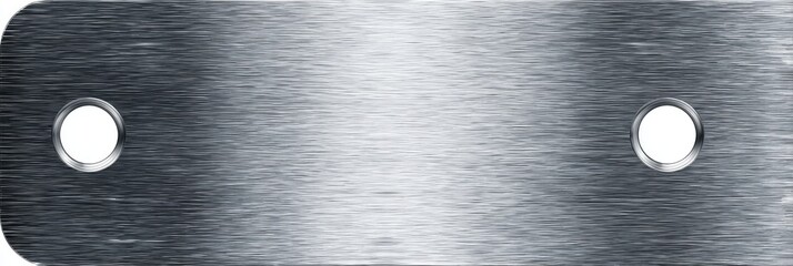 Rectangular brushed metal plate with two holes