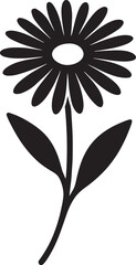 Beautiful Aster flower silhouette vector, ideal for floral, botanical, and decorative designs.
