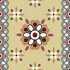 Garden Bloom Ornamental Seamless Design for carpet, print, wrap, decorative, illustration, Fabric, Wallpaper, Ceramics. 
