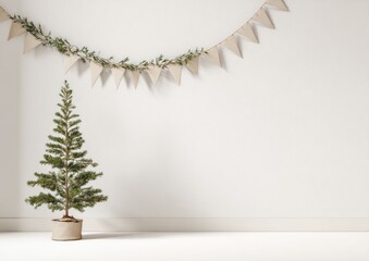 Simple Christmas decor, minimalist, neutral tones