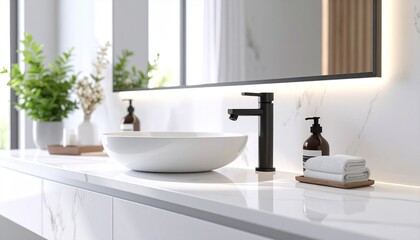 Minimalist Bathroom with Marble Accents