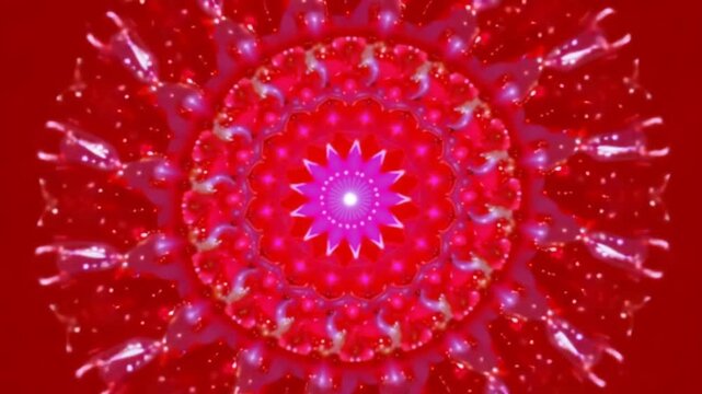 Red and White Rotating Alien Tunnel with Star Shape Background VJ Loop in 4K