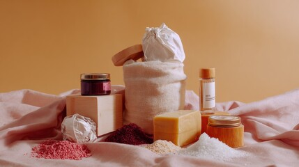 Baking ingredients with flour and products for cooking food lifestyle background concept