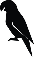Illustrator Vector Parrot standing tall with a simple black silhouette