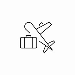 airplane with luggage icon sign vector