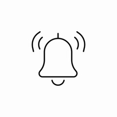bell with waves icon sign vector