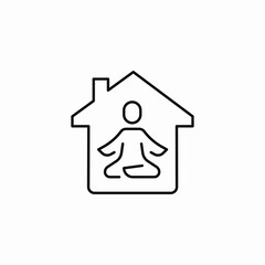 home yoga meditation icon sign vector