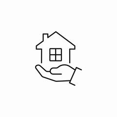 house in hand icon sign vector