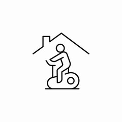 person cycling home icon sign vector