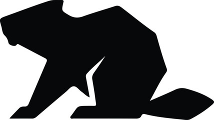 Illustrator Vector Simple stylized beaver animal logo graphic design silhouette © AbuSadat