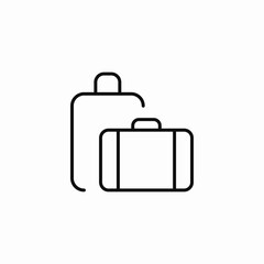 two suitcases baggage icon sign vector